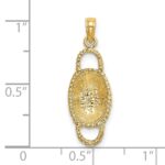 14K 3-D 2 Handles Oval Basket Charm - Image 3