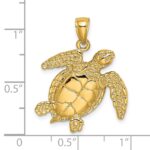 14K Swimming Sea Turtle Charm - Image 3