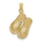 14K Textured Strap Double Flip-Flop Charm