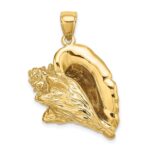 14K Large 3-D Conch Shell Charm