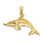 14K Polished Swimming Dolphin Charm - Image 4