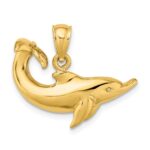 14K Polished Dolphin Charm