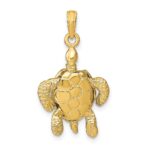 14K 3-D Sea Turtle with Moveable Head and Legs Charm - Image 4