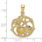 14K Shell Cluster In Circle Charm - Image 3
