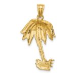 14K 2-D Textured Single Palm Tree Charm - Image 4