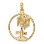 14K MARCO IS. Palm Tree Round Charm - Image 4