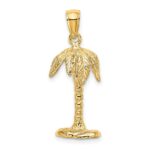 14K 3-D Textured Palm Tree Charm - Image 4