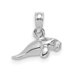 14K White Gold 3-D Polished Mini Manatee Charm - Image 4