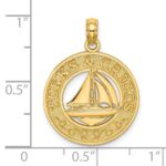 14K TURKS AND CAICOS Circle with Sailboat Charm - Image 3