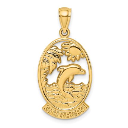 14K CURACAO with Dolphin Sunset Charm