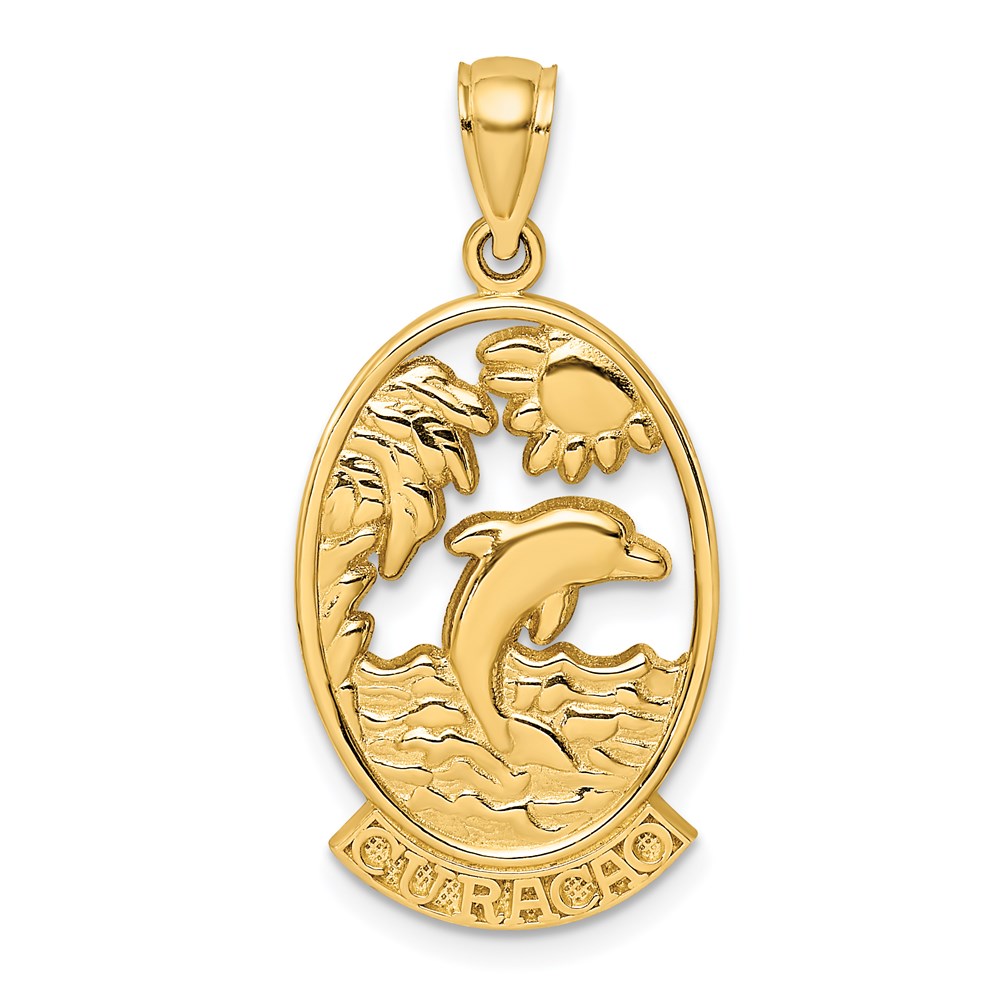 K8191.jpg 14K CURACAO with Dolphin Sunset Charm - Image 1