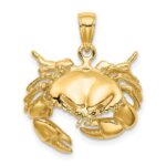 14K Stone Crab Facing Down Charm