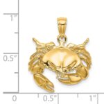 14K Stone Crab Facing Down Charm - Image 4