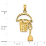 14K 3-D CAPE COD Bucket with Moveable Shovel Charm - Image 3