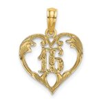 14K 16 Inside Heart Charm