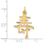 14k Solid Polished Chinese Long Life Charm - Image 3