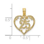 14K 25 In Heart Charm - Image 3