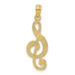 14K Textured Treble Clef Charm - Image 4