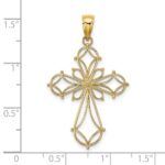 14K Cut-Out Shapes Fancy Cross Charm - Image 3