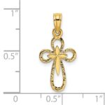 14K Cut-Out Cross with Small Interior Cross Charm - Image 3