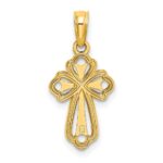 14K Cut-Out Polished and Textured Cross Charm - Image 4