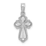 14K White Gold Cut-Out Polished and Textured Cross Charm - Image 3