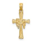 14K Cross with Drape Charm