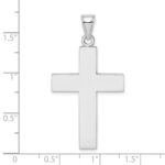14K White Gold Large Block Cross with Open Back Charm - Image 3