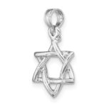 14K White Gold Polished Star Of David Charm - Image 5