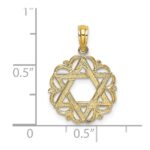 14K Star Of David In Scalloped Circle Charm - Image 3
