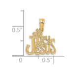 14K Polished and Textured TRY JESUS Charm - Image 3