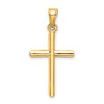 14K Polished Cylinder Cross Charm - Image 4