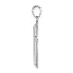 14K White Gold Polished Cylinder Cross Charm - Image 2