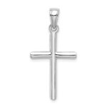 14K White Gold Polished Cylinder Cross Charm - Image 4