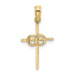 14K Polished Infinity Circles Cross Charm