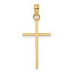 14K 3-D and Polished Stick Cross Charm