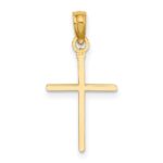 14K Diamond-cut and Polished Cross Charm - Image 4