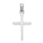 14K White Gold Diamond-cut and Polished Cross Charm - Image 4