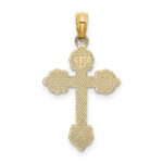 14K Polished and Textured Fancy Cross Charm - Image 4