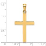 14K Polished Beveled Cross Charm - Image 3