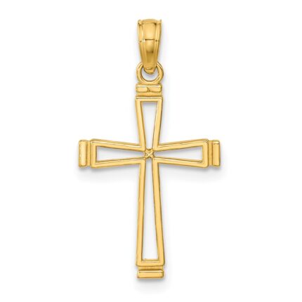 14k Cut-out Cross Pendant