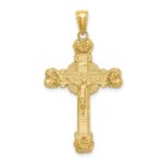14K Crucifix with Sunburst Charm