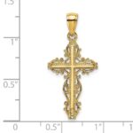 14K Cross with Lace Trim Charm - Image 3