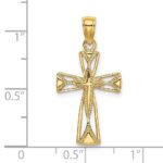 14K Polished Cut-Out Cross with Triangle Ends Charm - Image 3