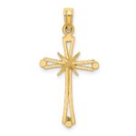14K Diamond-cut with -X-Center On Cross Charm