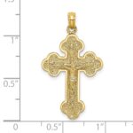 14K Crucifix with Budded Tips Charm - Image 3