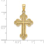 14K Textured Budded Cross Charm - Image 3