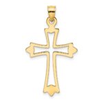 14K Polished and Cut-Out Cross Charm - Image 4