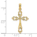 14K Cross Cut-Out with Heart Ends Charm - Image 3
