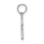 14K White Gold 3-D and Polished Mini Cross Charm - Image 2